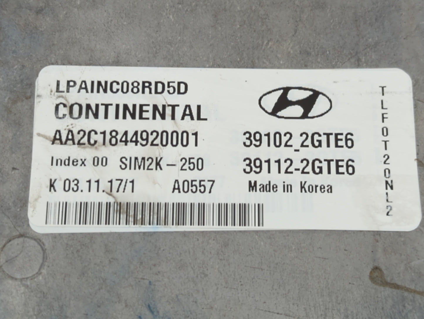 2018-2019 Hyundai Sonata PCM Engine Control Computer ECU ECM PCU OEM P/N:39102-2GTE6 Fits Fits 2018 2019 OEM Used Auto Parts
