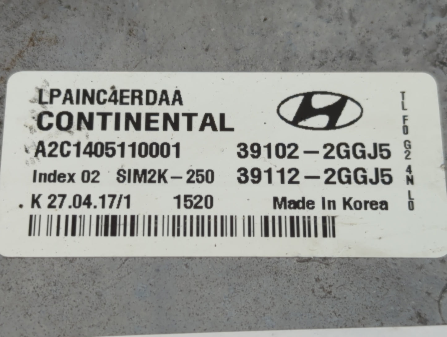 2018-2019 Hyundai Sonata PCM Engine Control Computer ECU ECM PCU OEM P/N:39112-2GGJ5 39102-2GGJ5 Fits Fits 2018 2019 OEM Use