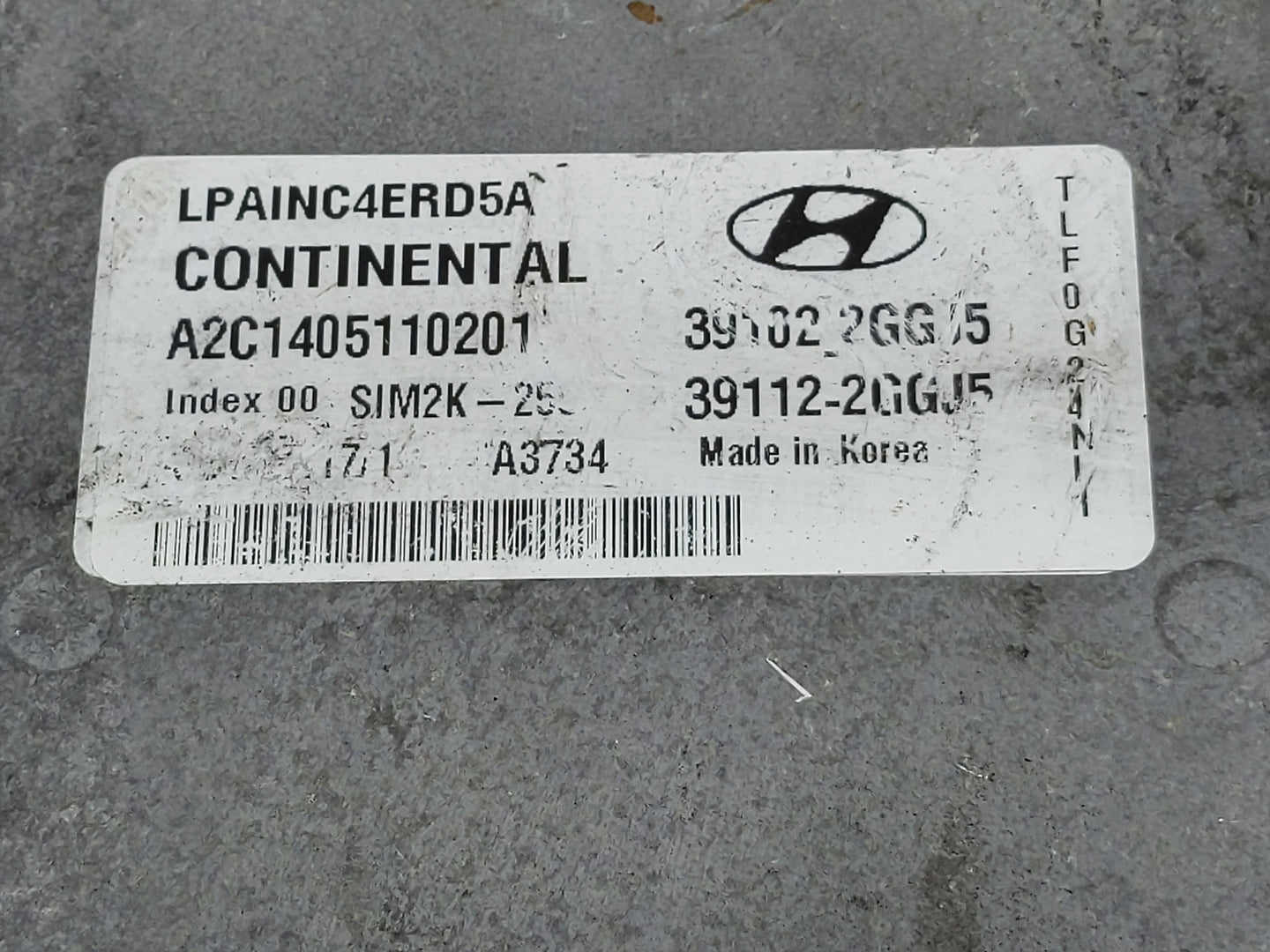 2018-2019 Hyundai Sonata PCM Engine Control Computer ECU ECM PCU OEM P/N:39102-2GGJ5 39112-2GGJ5 Fits Fits 2018 2019 OEM Use