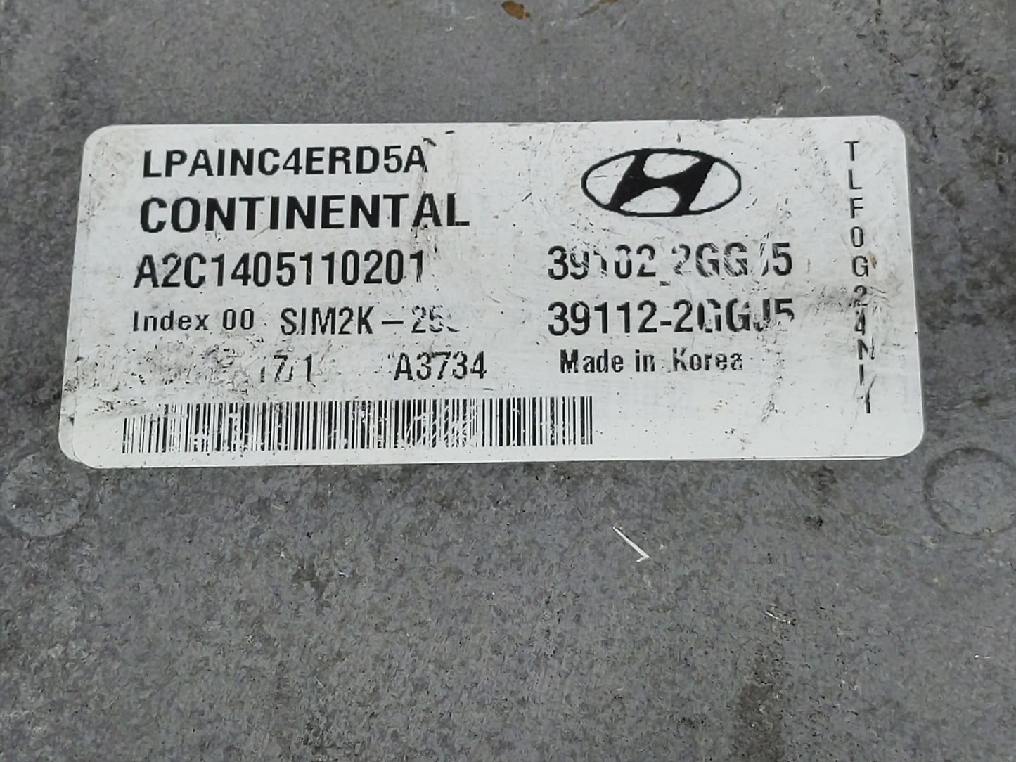 2018-2019 Hyundai Sonata PCM Engine Control Computer ECU ECM PCU OEM P/N:39102-2GGJ5 39112-2GGJ5 Fits Fits 2018 2019 OEM Use