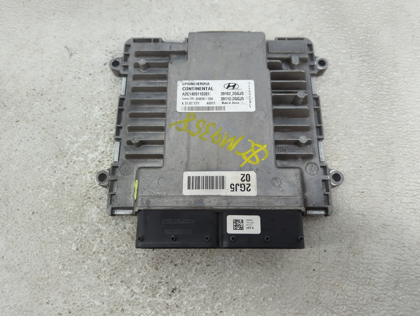 2018-2019 Hyundai Sonata PCM Engine Control Computer ECU ECM PCU OEM P/N:39112-2GGJ5 39102 2GGJ5 Fits Fits 2018 2019 OEM Use