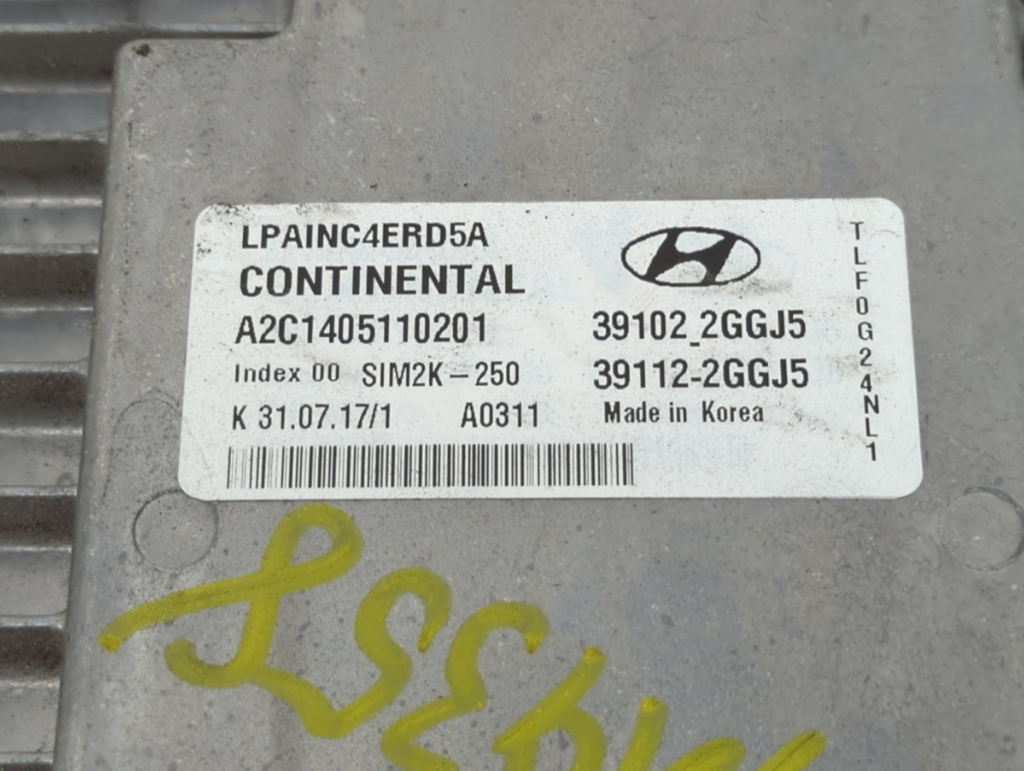 2018-2019 Hyundai Sonata PCM Engine Control Computer ECU ECM PCU OEM P/N:39112-2GGJ5 39102 2GGJ5 Fits Fits 2018 2019 OEM Use