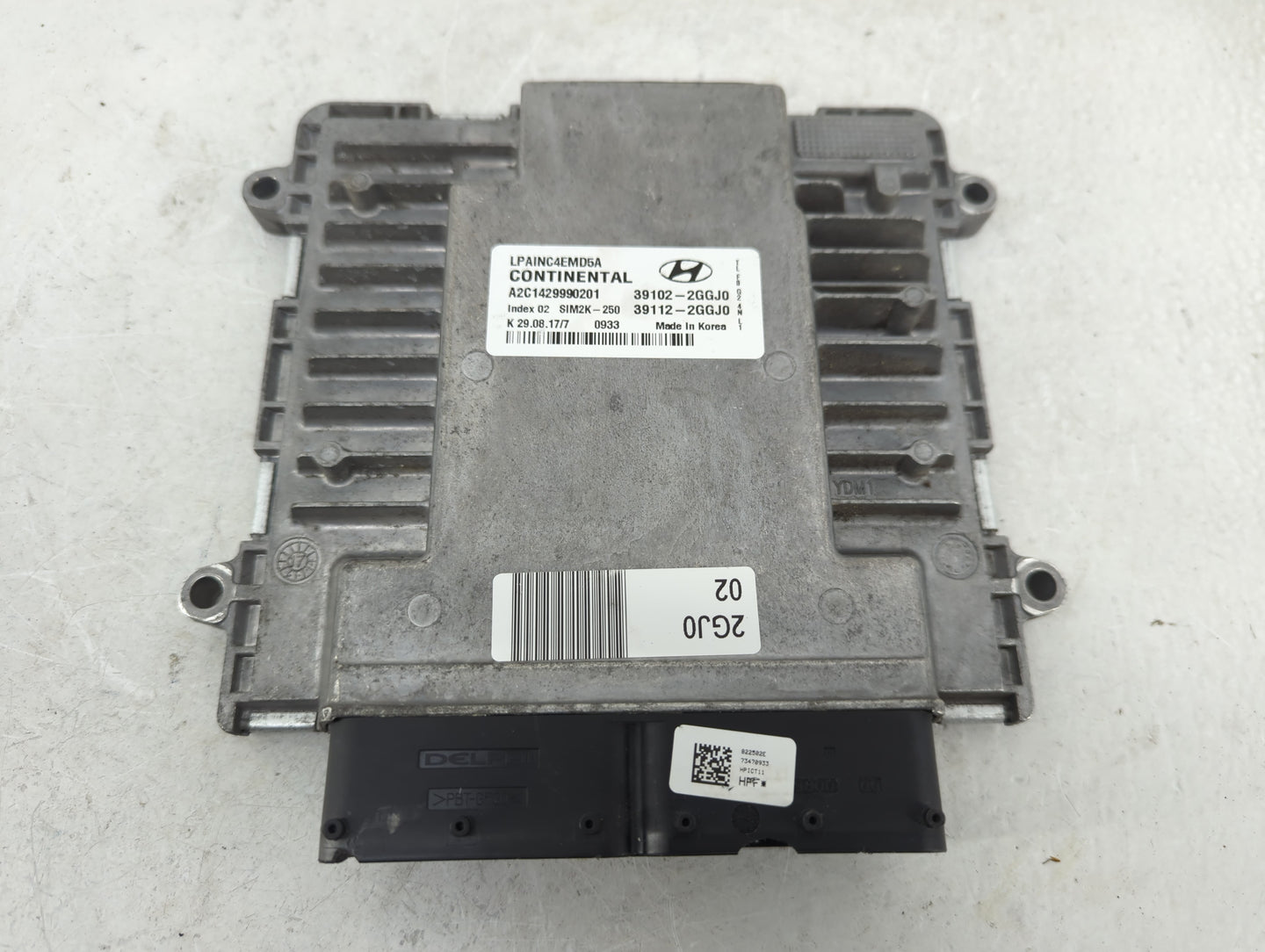 2018-2019 Hyundai Sonata PCM Engine Control Computer ECU ECM PCU OEM P/N:39112-2GGJ0 39102-2GGJ0 Fits Fits 2018 2019 OEM Use