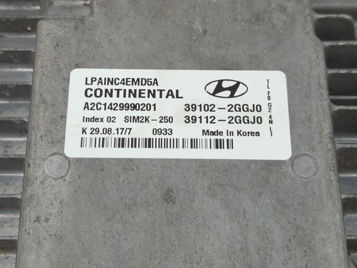 2018-2019 Hyundai Sonata PCM Engine Control Computer ECU ECM PCU OEM P/N:39112-2GGJ0 39102-2GGJ0 Fits Fits 2018 2019 OEM Use