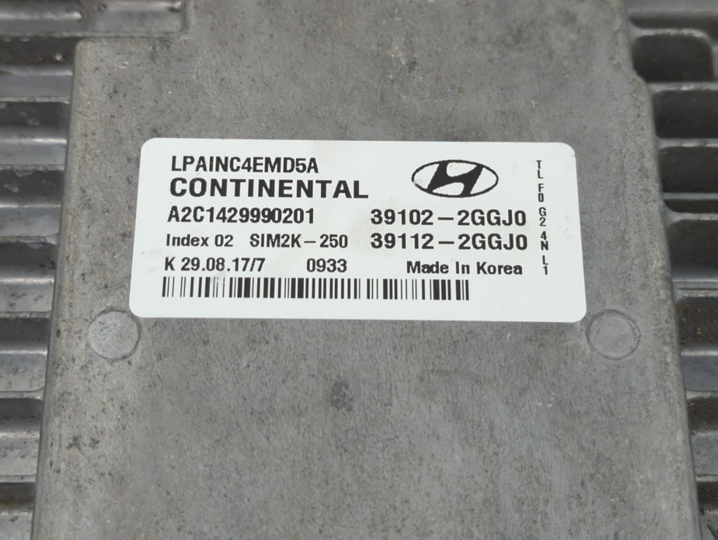 2018-2019 Hyundai Sonata PCM Engine Control Computer ECU ECM PCU OEM P/N:39112-2GGJ0 39102-2GGJ0 Fits Fits 2018 2019 OEM Use