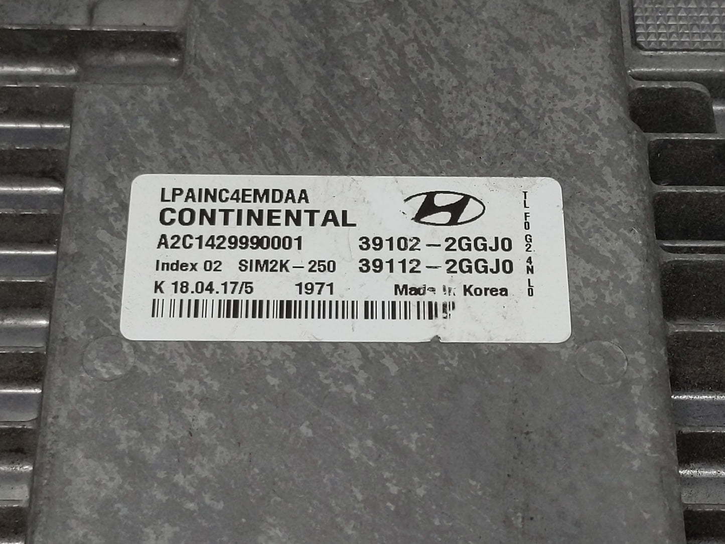 2018-2019 Hyundai Sonata PCM Engine Control Computer ECU ECM PCU OEM P/N:39112-2GGJ0 39102-2GGJ0 Fits Fits 2018 2019 OEM Use