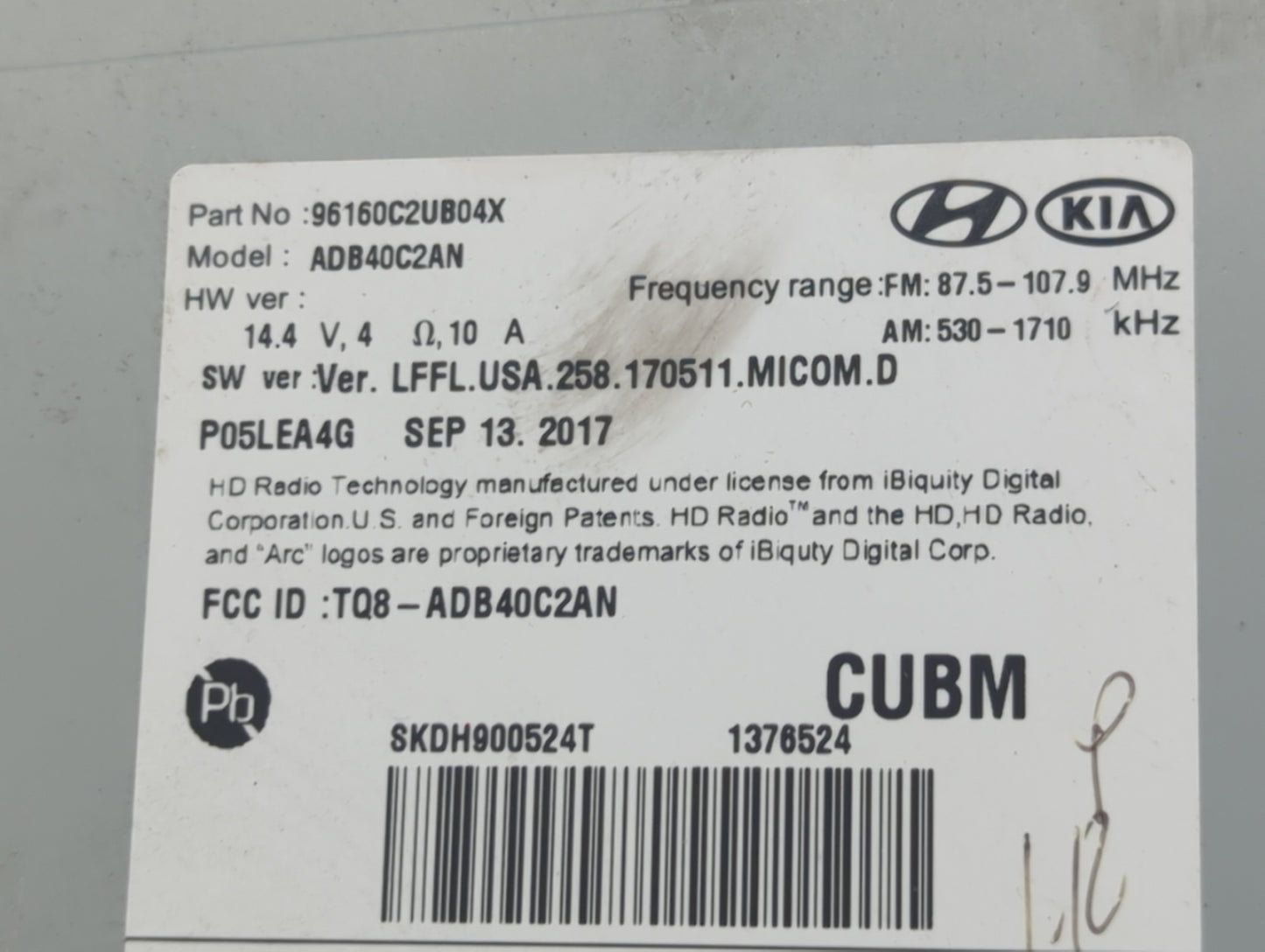 2018 Hyundai Sonata Information Display Screen - Oemusedautoparts1.com