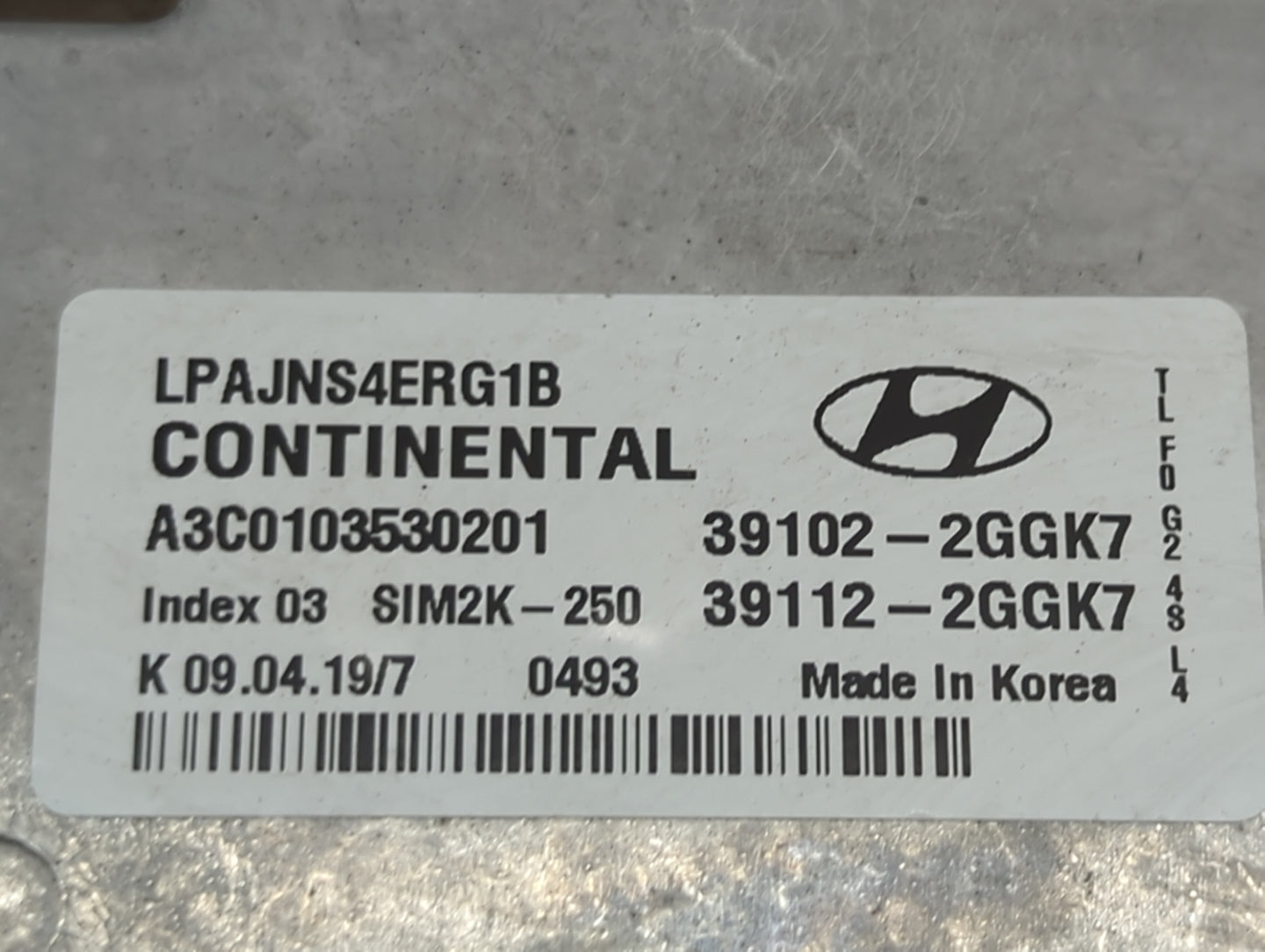 2018-2019 Hyundai Sonata PCM Engine Control Computer ECU ECM PCU OEM P/N:39102-2GGK7 39112-2GGK7 Fits Fits 2018 2019 OEM Use