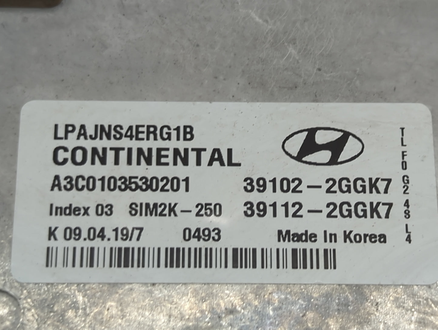 2018-2019 Hyundai Sonata PCM Engine Control Computer ECU ECM PCU OEM P/N:39102-2GGK7 39112-2GGK7 Fits Fits 2018 2019 OEM Use
