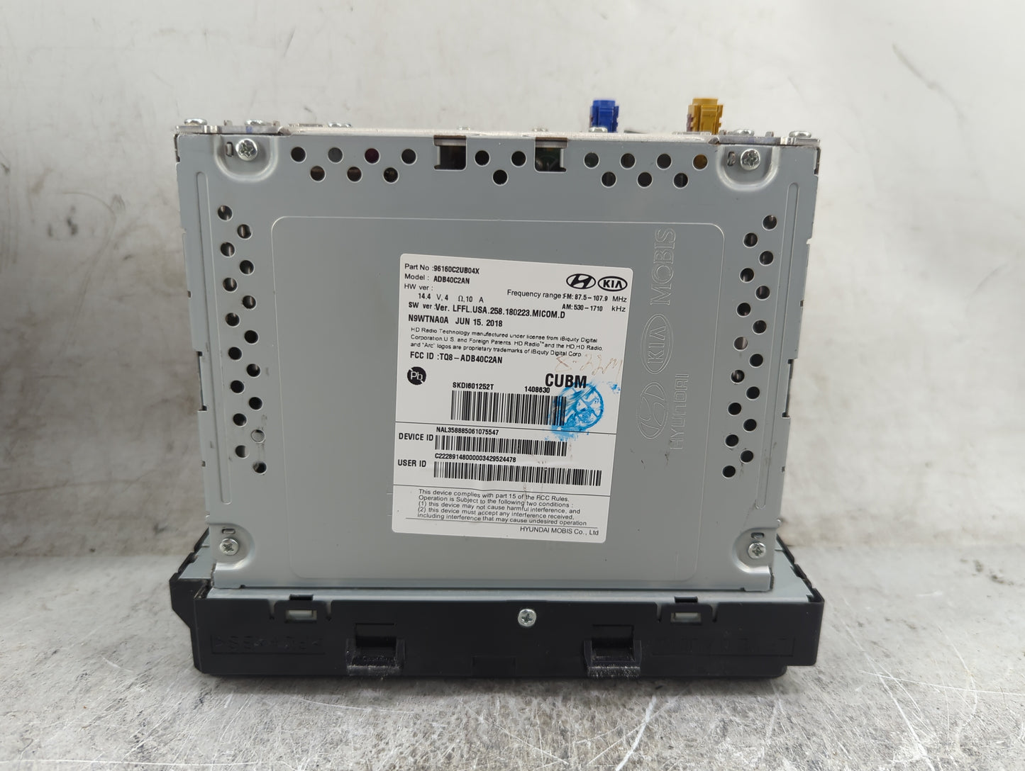 2018-2019 Hyundai Sonata Radio AM FM Cd Player Receiver Replacement P/N:96160C2UB04X ADB40C2AN, TQ8-ADB40C2AN Fits Fits 2018