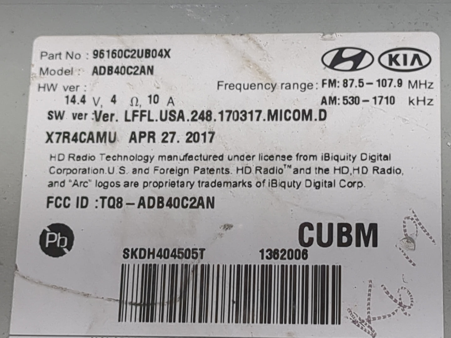 2018 Hyundai Sonata Information Display Screen 1494766 - Oemusedautoparts1.com