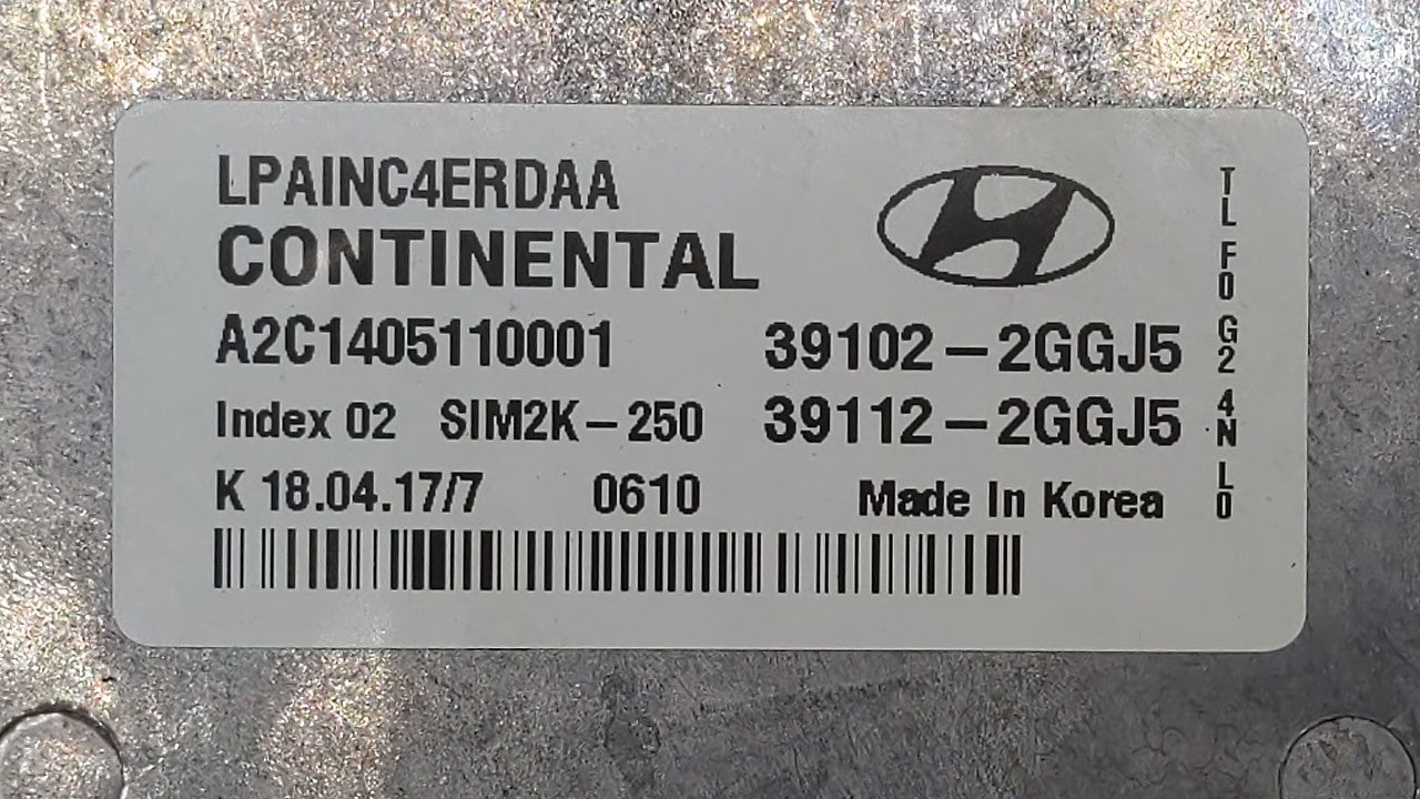2018-2019 Hyundai Sonata PCM Engine Control Computer ECU ECM PCU OEM P/N:39102-2GGK7 39112-2GGK7, 39102-2GGJ5 Fits Fits 2018