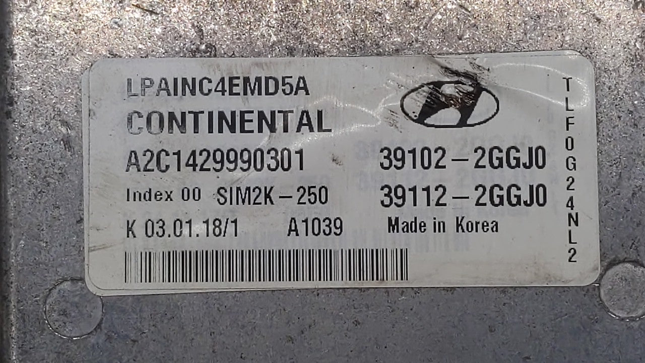 2018-2019 Hyundai Sonata PCM Engine Control Computer ECU ECM PCU OEM P/N:39102-2GGJ0 39112-2GGJ0, 39102-2GGK0 Fits Fits 2018