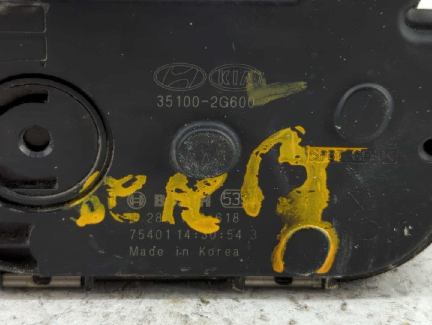 2015-2019 Hyundai Sonata Throttle Body P/N:0 280 750 618 35100-2G600 Fits Fits 2015 2016 2017 2018 2019 OEM Used Auto Parts 