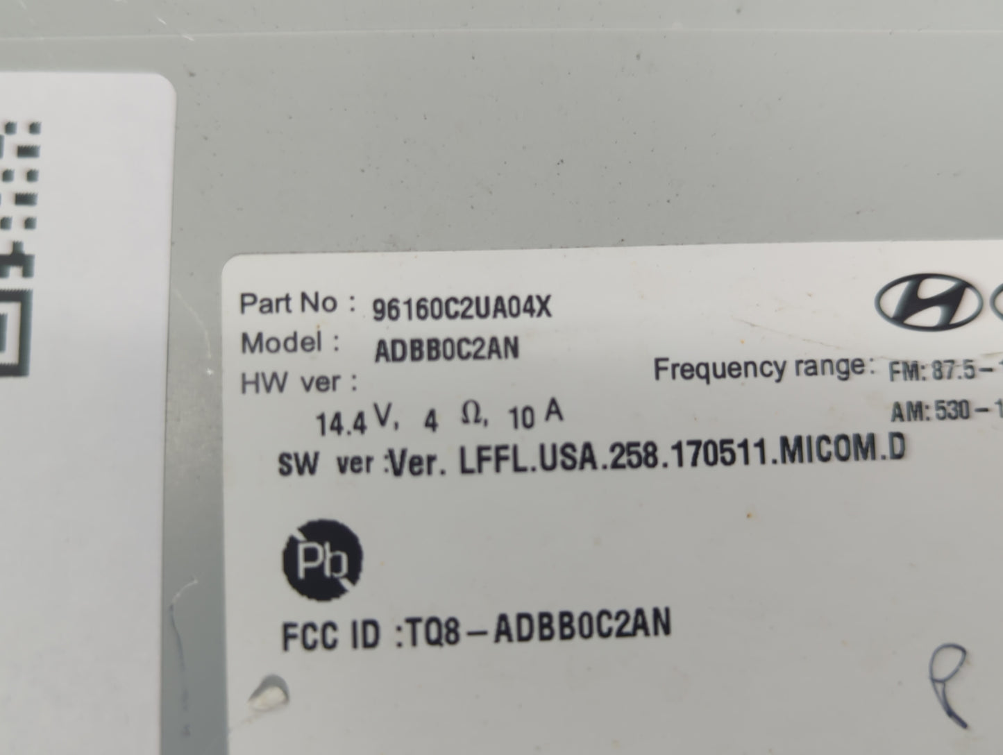 2018-2019 Hyundai Sonata Radio AM FM Cd Player Receiver Replacement P/N:96160C2UA04X 96160C2UB04X Fits Fits 2018 2019 OEM Us