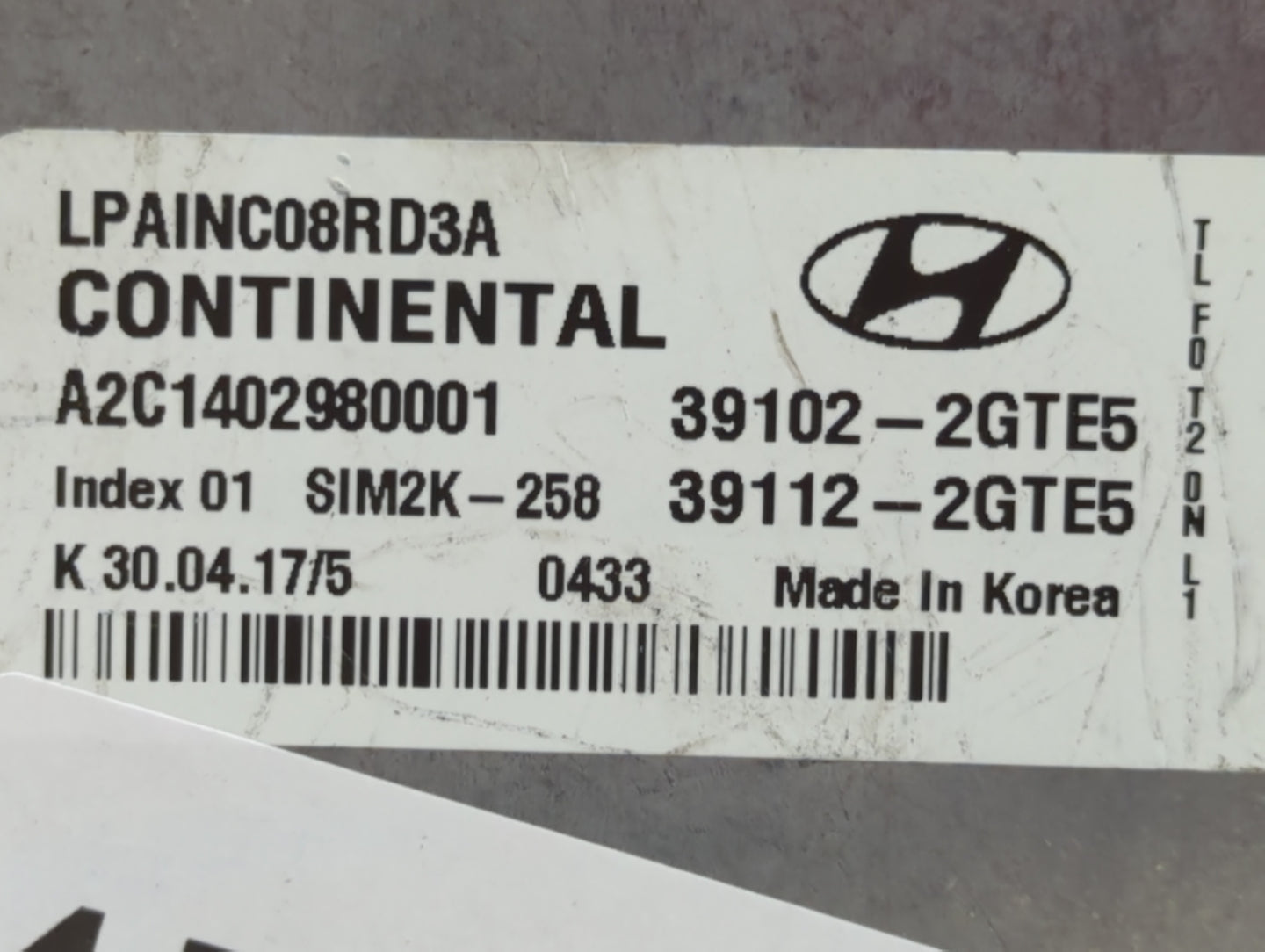 2018-2019 Hyundai Sonata PCM Engine Control Computer ECU ECM PCU OEM P/N:39112-2GTE5 39102-2GTE5, 39102-2GTE6 Fits Fits 2018
