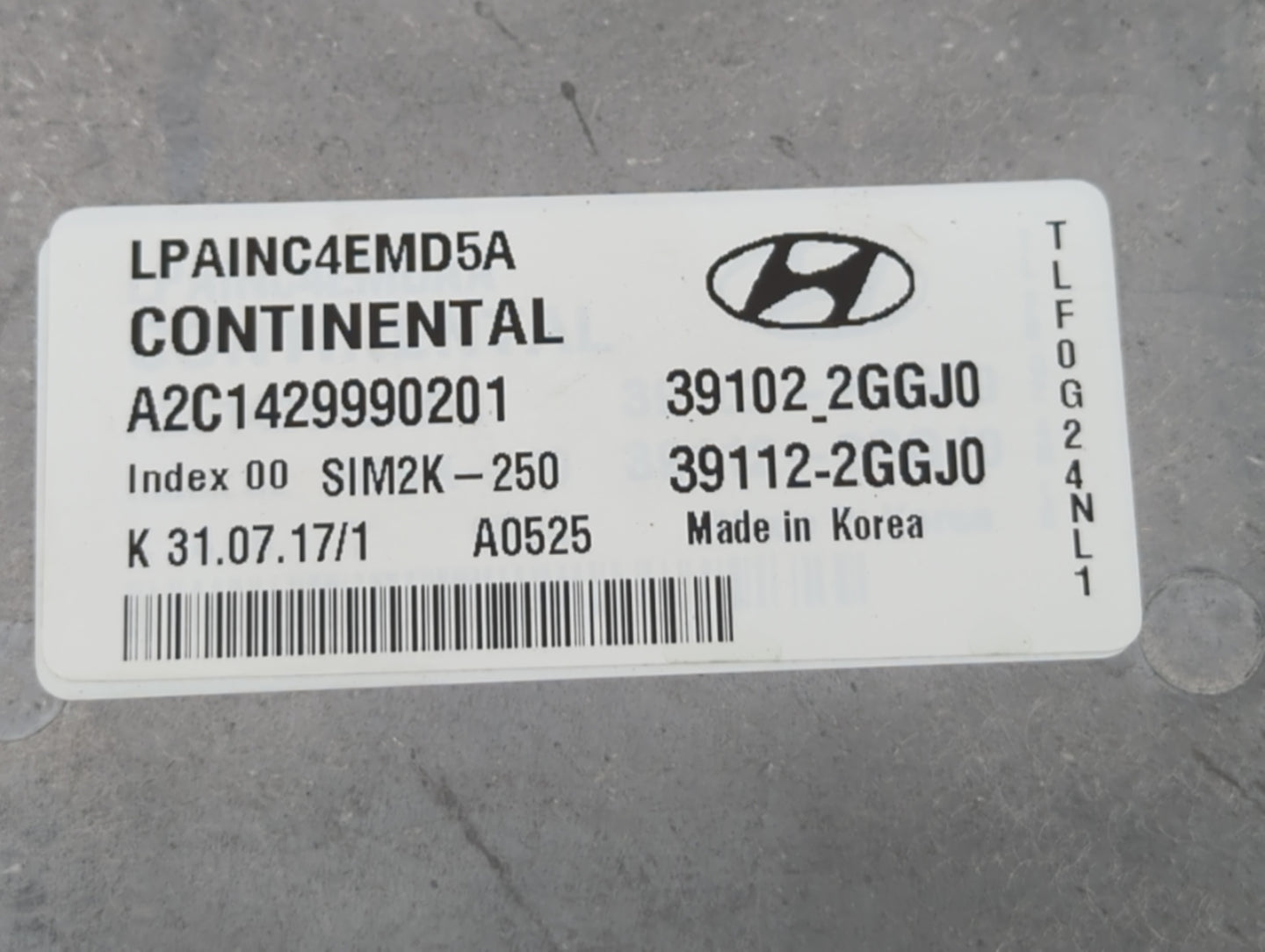 2018-2019 Hyundai Sonata PCM Engine Control Computer ECU ECM PCU OEM P/N:39112-2GGJ0 39102-2GGJ0 Fits Fits 2018 2019 OEM Use