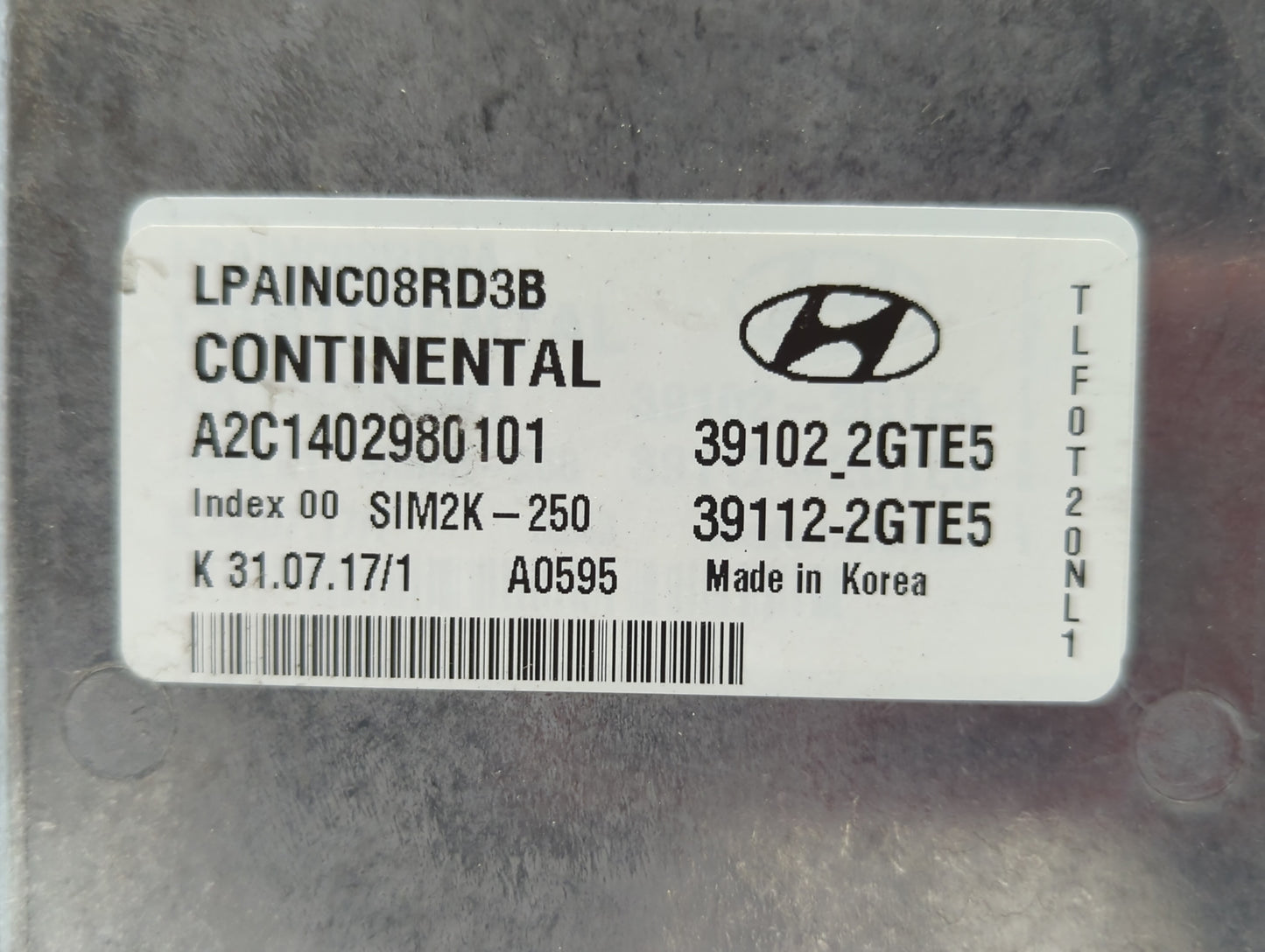 2018-2019 Hyundai Sonata PCM Engine Control Computer ECU ECM PCU OEM P/N:39112-2GTE5 39102-2GTE5, 39102-2GTE6 Fits Fits 2018