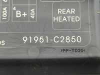 2018-2019 Hyundai Sonata Fusebox Fuse Box Panel Relay Module P/N:91951-C2850 912A0-C2230 Fits Fits 2018 2019 OEM Used Auto P