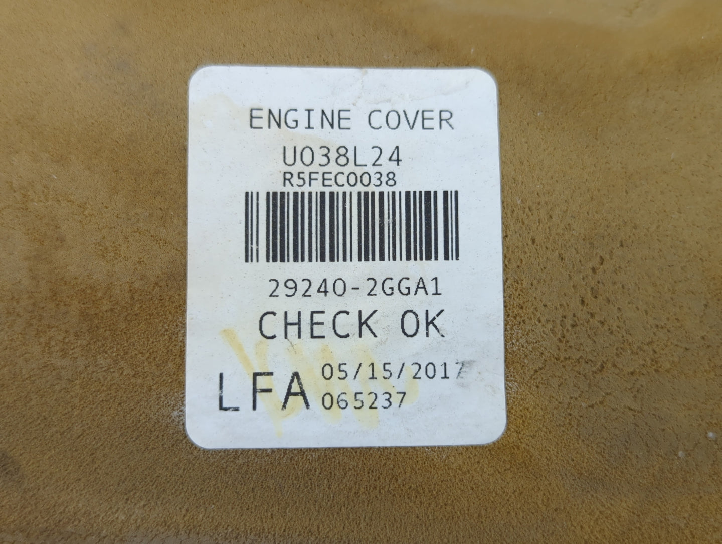 2018 Hyundai Sonata Engine Cover - Oemusedautoparts1.com