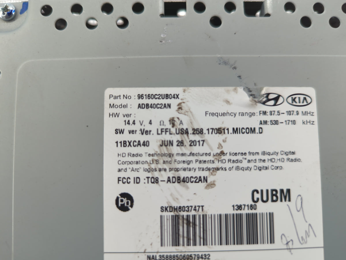 2018-2019 Hyundai Sonata Information Radio Display Screen 549370 - Oemusedautoparts1.com
