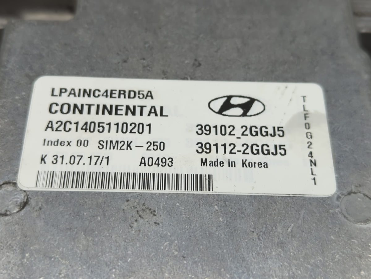 2018-2019 Hyundai Sonata PCM Engine Control Computer ECU ECM PCU OEM P/N:39102-2GGJ5 Fits 2018 2019 OEM Used Auto Parts - Oe