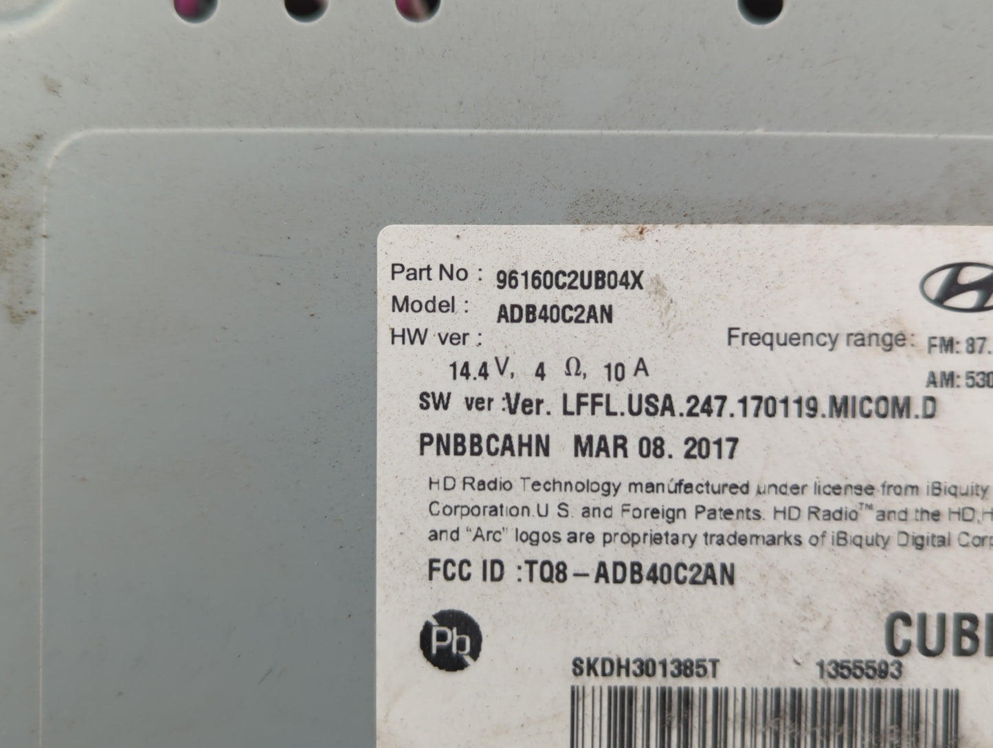 2018-2019 Hyundai Sonata Am Fm Cd Player Radio Receiver - Oemusedautoparts1.com