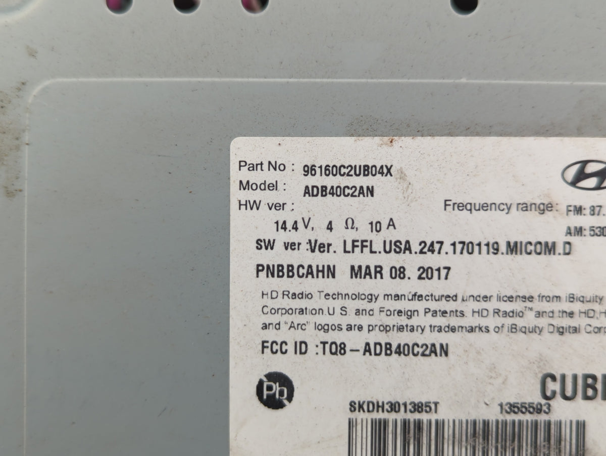 2018-2019 Hyundai Sonata Am Fm Cd Player Radio Receiver 583799 - Oemusedautoparts1.com