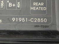 2018-2019 Hyundai Sonata Fusebox Fuse Box Panel Relay Module P/N:91951-C2850 Fits Fits 2018 2019 OEM Used Auto Parts - Oemus