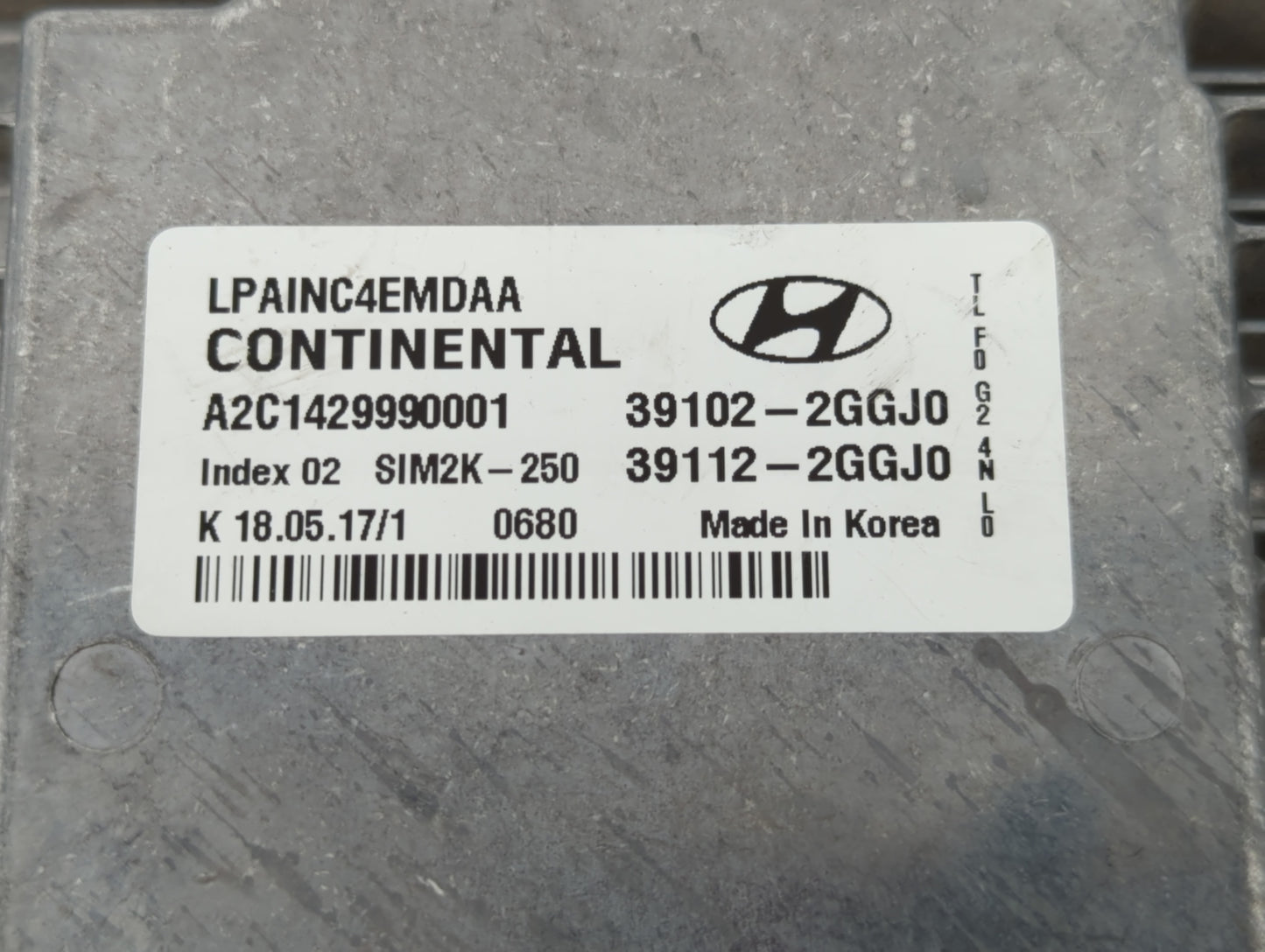 2018-2019 Hyundai Sonata PCM Engine Control Computer ECU ECM PCU OEM P/N:39112-2GGJ0 39102-2GGJ0 Fits Fits 2018 2019 OEM Use