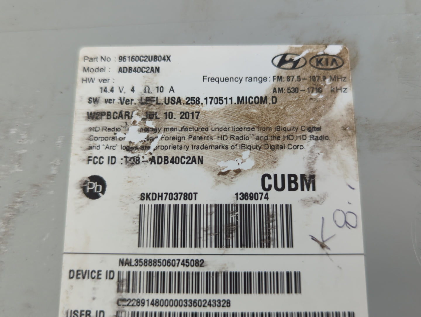 2018-2019 Hyundai Sonata Am Fm Cd Player Radio Receiver - Oemusedautoparts1.com