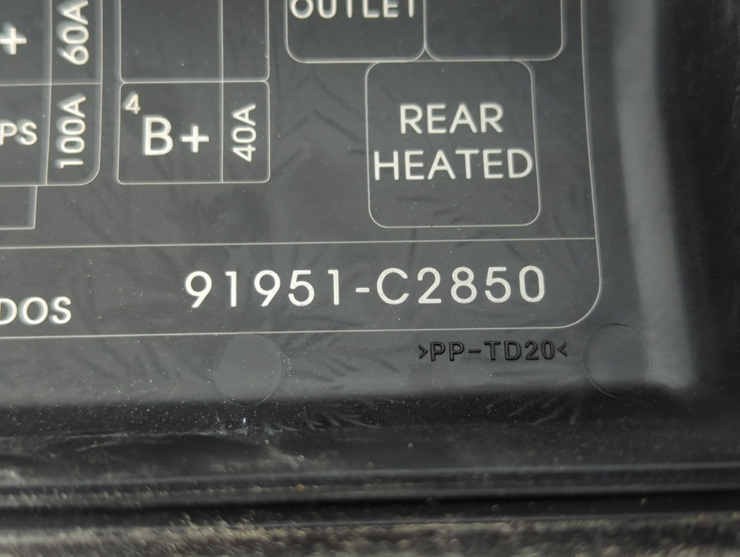 2018-2019 Hyundai Sonata Fusebox Fuse Box Panel Relay Module P/N:91951-C2850 Fits Fits 2018 2019 OEM Used Auto Parts - Oemus
