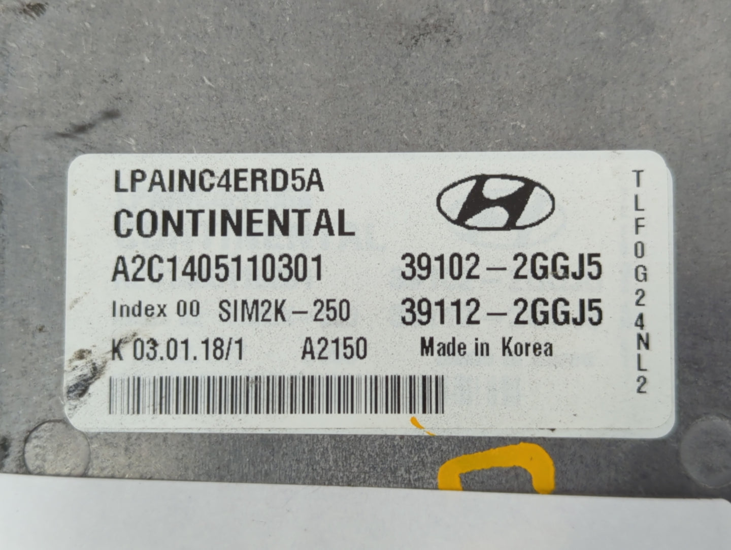 2018-2019 Hyundai Sonata PCM Engine Control Computer ECU ECM PCU OEM P/N:39112-2GGJ5 39102-2GGJ5 Fits Fits 2018 2019 OEM Use