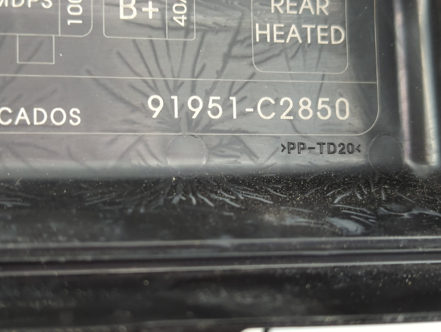 2018-2019 Hyundai Sonata Fusebox Fuse Box Panel Relay Module P/N:91951-C2850 Fits Fits 2018 2019 OEM Used Auto Parts - Oemus