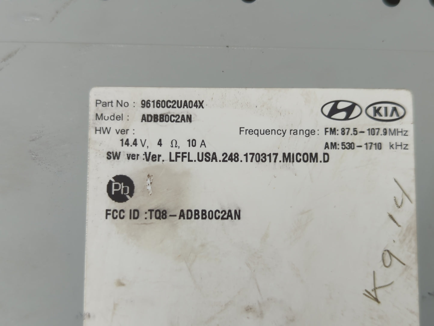2018-2019 Hyundai Sonata Radio AM FM Cd Player Receiver Replacement P/N:96160C2UA04X Fits Fits 2018 2019 OEM Used Auto Parts