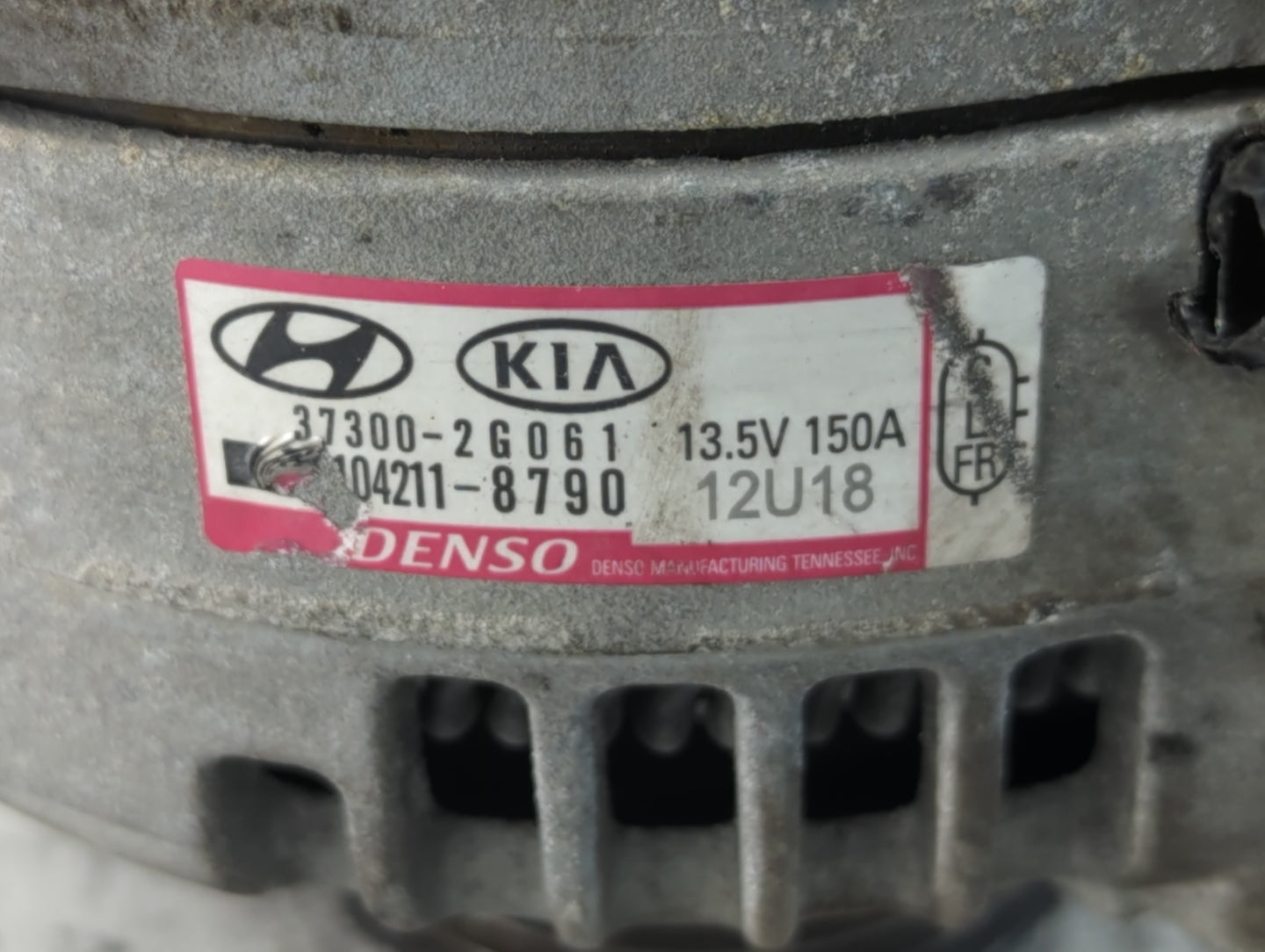 2015-2019 Hyundai Sonata Alternator Replacement Generator Charging Assembly Engine OEM P/N:37300-2G061 Fits OEM Used Auto Pa