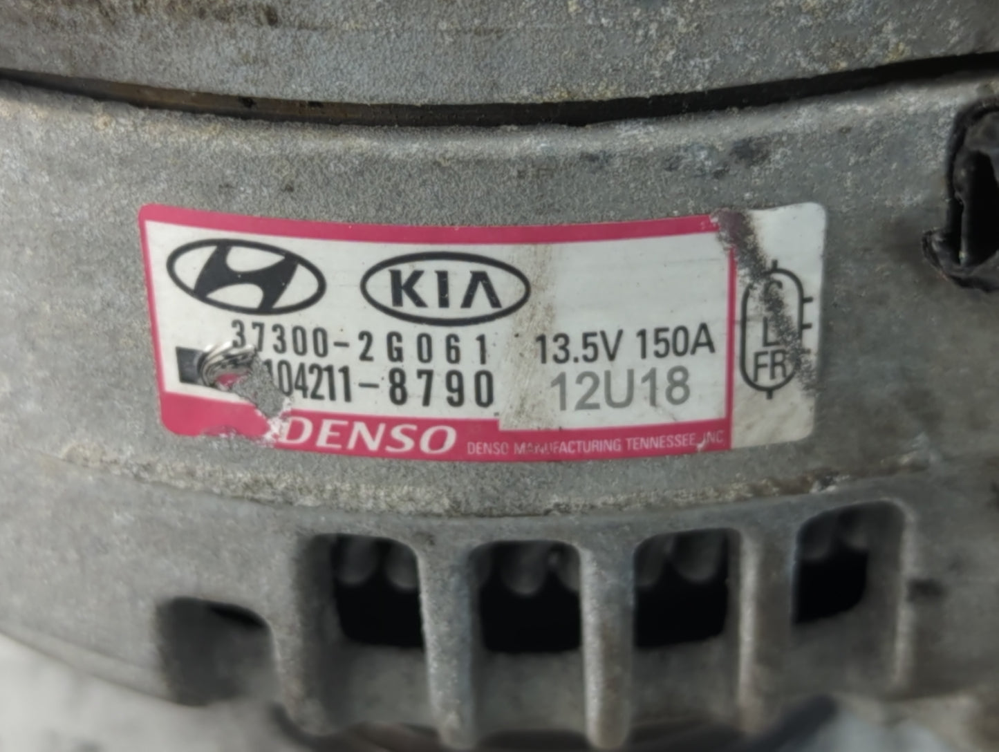 2015-2019 Hyundai Sonata Alternator Replacement Generator Charging Assembly Engine OEM P/N:37300-2G061 Fits OEM Used Auto Pa