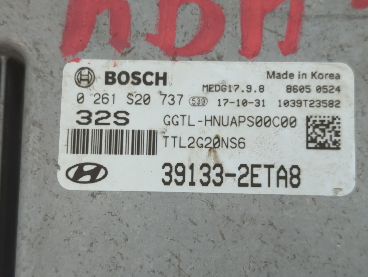 2016-2018 Hyundai Tucson PCM Engine Control Computer ECU ECM PCU OEM P/N:39133-2ETA8 Fits Fits 2016 2017 2018 OEM Used Auto 
