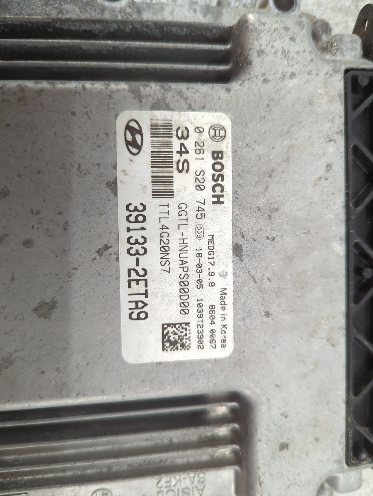 2016-2018 Hyundai Tucson PCM Engine Control Computer ECU ECM PCU OEM P/N:0261S20745 39133-2ETA9 Fits Fits 2016 2017 2018 OEM