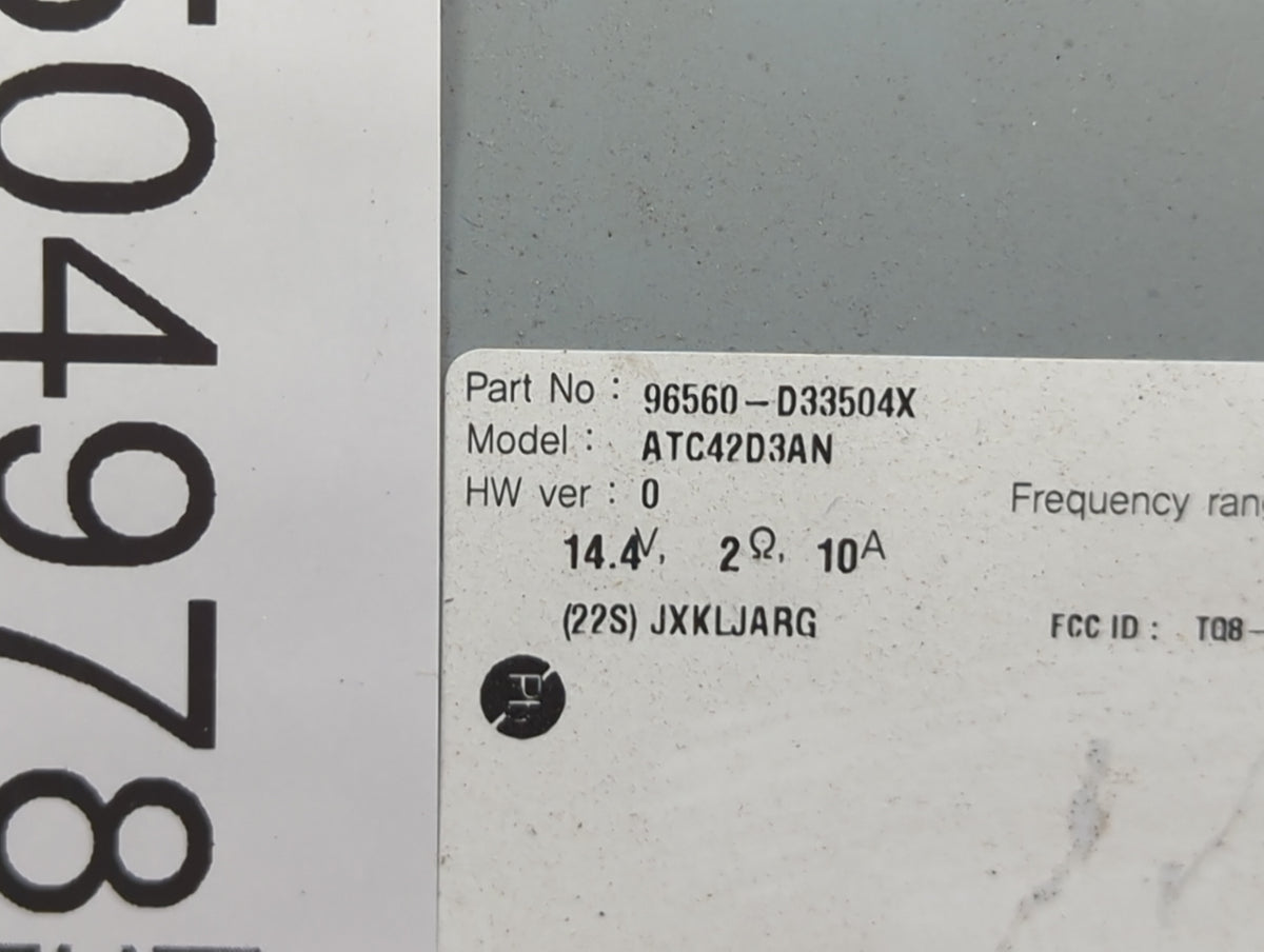 2018 Hyundai Tucson Radio AM FM Cd Player Receiver Replacement P/N:96560-D33504X ATC42D3AN OEM Used Auto Parts - Oemusedauto