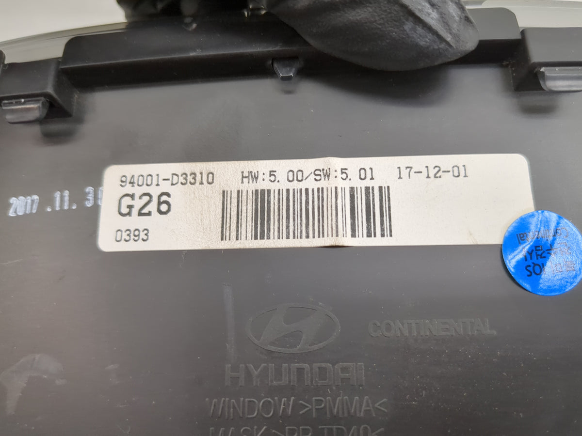 2018 Hyundai Tucson Instrument Cluster Speedometer Gauges P/N:94001-D3310 Miles:80K Fits OEM Used Auto Parts - Oemusedautopa