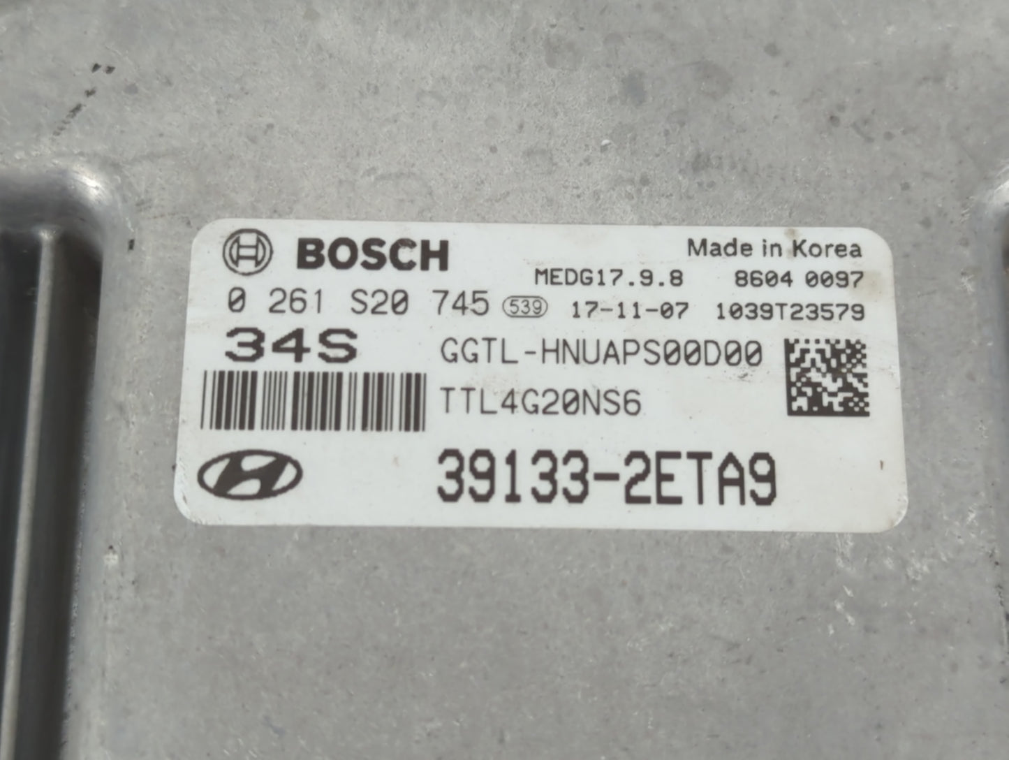 2016-2018 Hyundai Tucson PCM Engine Control Computer ECU ECM PCU OEM P/N:0 261 S20 745 39133-2ETA9 Fits Fits 2016 2017 2018 