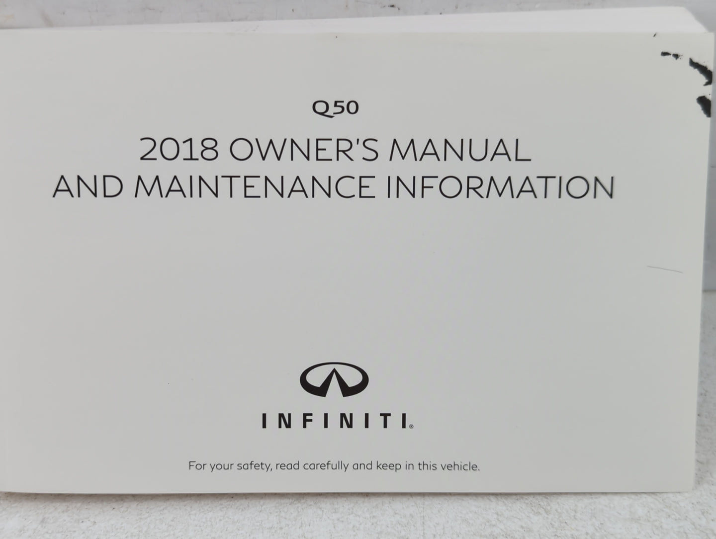 2018 Infiniti Q50 Owners Manual Book Guide P/N:O,18E0 0V37U0 OEM Used Auto Parts - Oemusedautoparts1.com