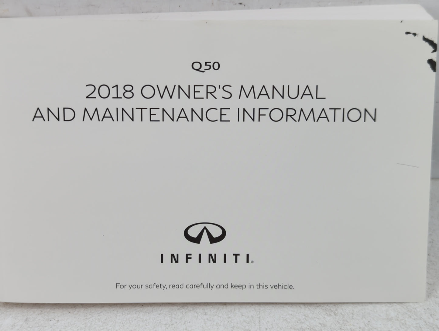 2018 Infiniti Q50 Owners Manual Book Guide P/N:O,18E0 0V37U0 OEM Used Auto Parts - Oemusedautoparts1.com