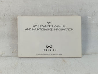 compare product 2018 Infiniti Q50 Owners Manual Book Guide P/N:OM18E0 0V37U0 OEM Used Auto Parts