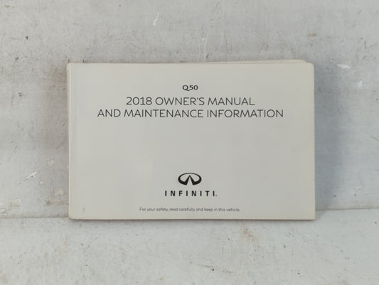 2018 Infiniti Q50 Owners Manual Book Guide P/N:OM18E0 0V37U0 OEM Used Auto Parts - Oemusedautoparts1.com