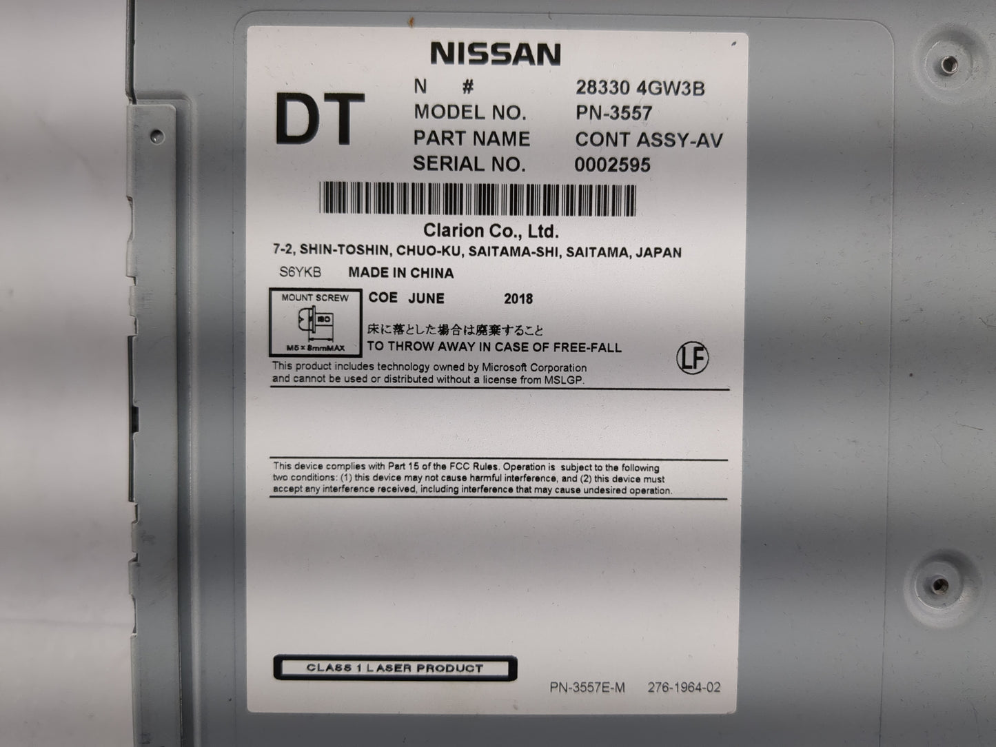 2014-2018 Infiniti Q50 Radio AM FM Cd Player Receiver Replacement P/N:28330 4GW3B Fits Fits 2014 2015 2016 2017 2018 OEM Use