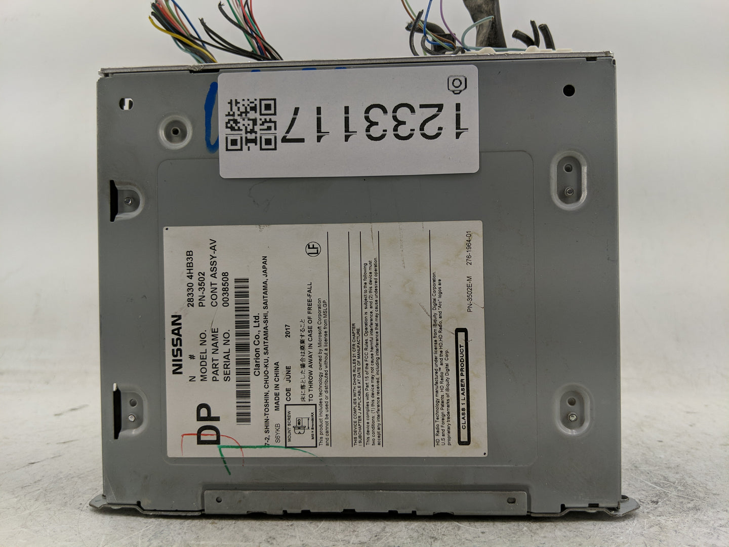 2018 Infiniti Q50 Radio AM FM Cd Player Receiver Replacement P/N:28330 4HB3B Fits OEM Used Auto Parts - Oemusedautoparts1.co