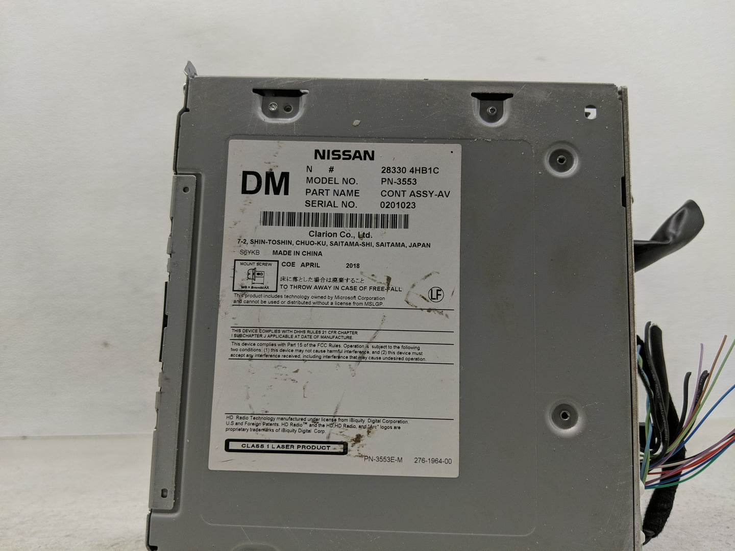 2018 Infiniti Q50 Radio AM FM Cd Player Receiver Replacement P/N:28330 4HB1C Fits OEM Used Auto Parts - Oemusedautoparts1.co