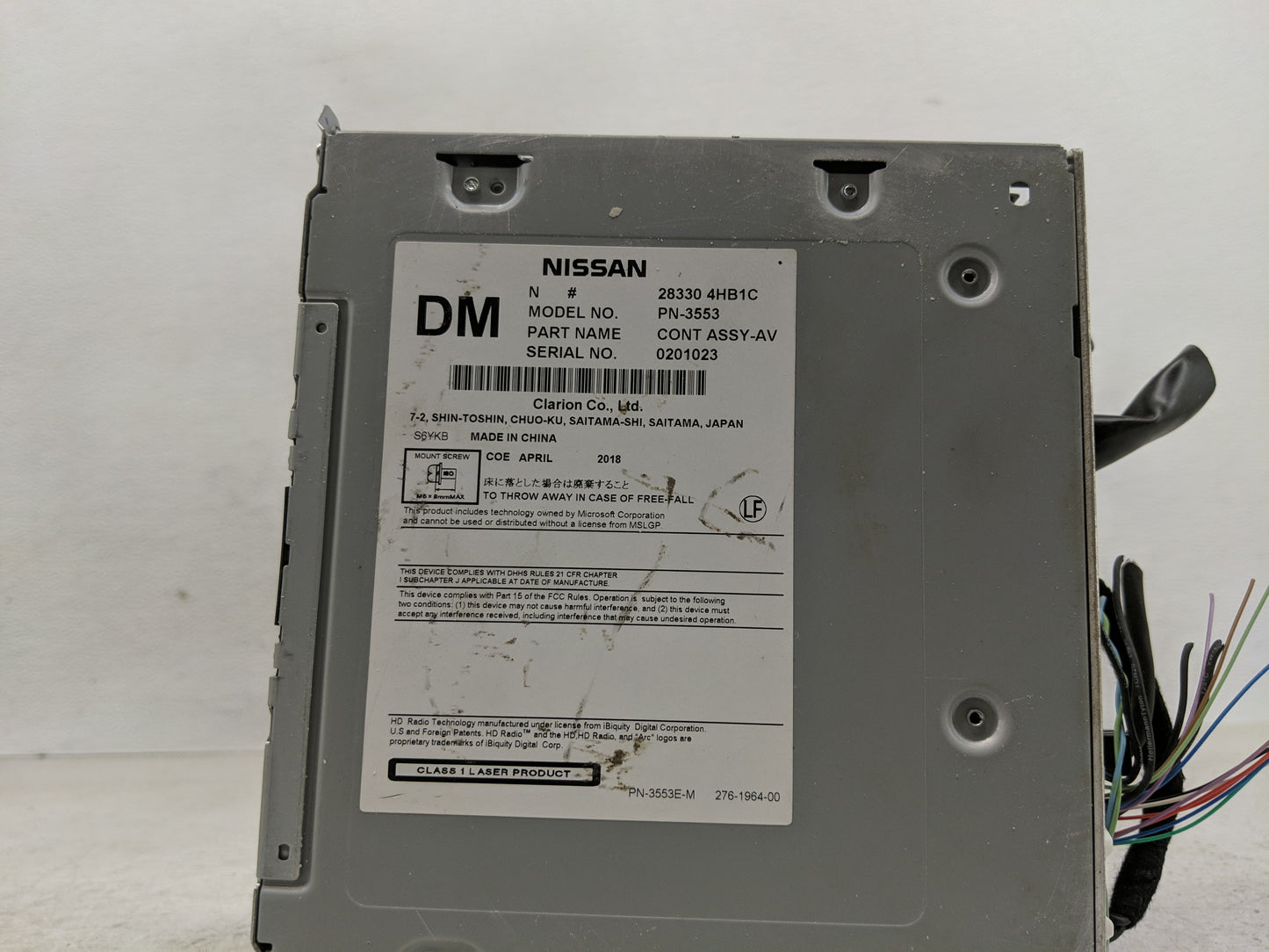 2018 Infiniti Q50 Radio AM FM Cd Player Receiver Replacement P/N:28330 4HB1C Fits OEM Used Auto Parts - Oemusedautoparts1.co